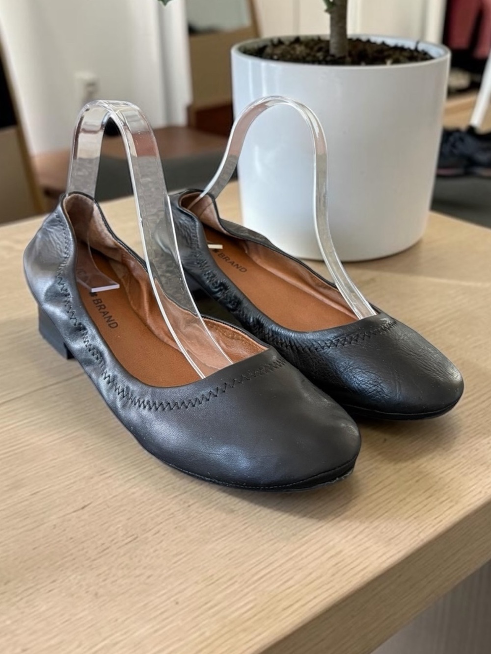 LUCKY BRAND Ballet Black Leather Flats